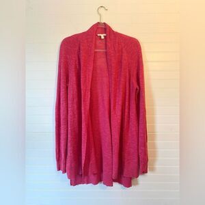 Eileen Fisher 100% Linen Pink Open Drape Lightweight Cardigan Size Small